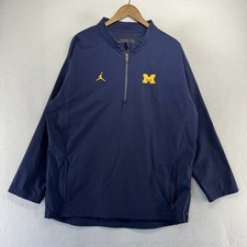 Chaqueta para hombre University Of Michigan XL azul cuarto cremallera Nike Jordan Team Player