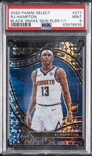 2020 PANINI SELECT BLACK SNAKE SKIN PULSAR 1/1 #277 RJ HAMPTON 1/1 PSA 9