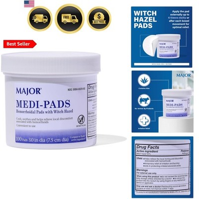 Medi-Pads - Hemorrhoidal Hygienic Cleansing Witch Hazel Pads - Cooling Relief...
