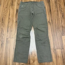 Kuhl Revolvr Vintage Patina Dye Olive Green Pants Hiking Outdoors Mens 36x34