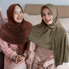 2pcs Muslim Women Hijab Scarf Head Wrap Shawls Bonnet Islamic Headscarf Stoles