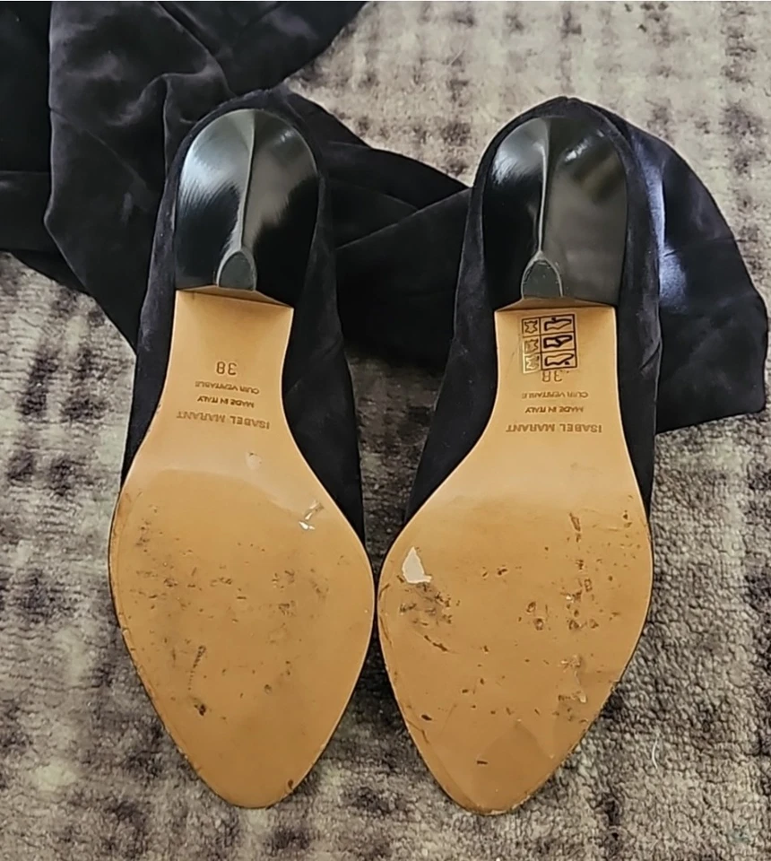 Isabel Marant Ririo Botas Gamuza Cuero Botas Foto 3 de 4