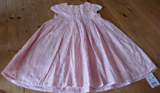 BNWT BABY GIRLS GEORGE APRICOT S/S LINED EMBROIDERED DRESS - AGE 12-18 MONTHS