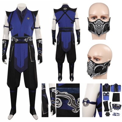 Sub-Zero Blue Outfit Mask Cosplay Costume Men's Halloween Carnival Party Suit