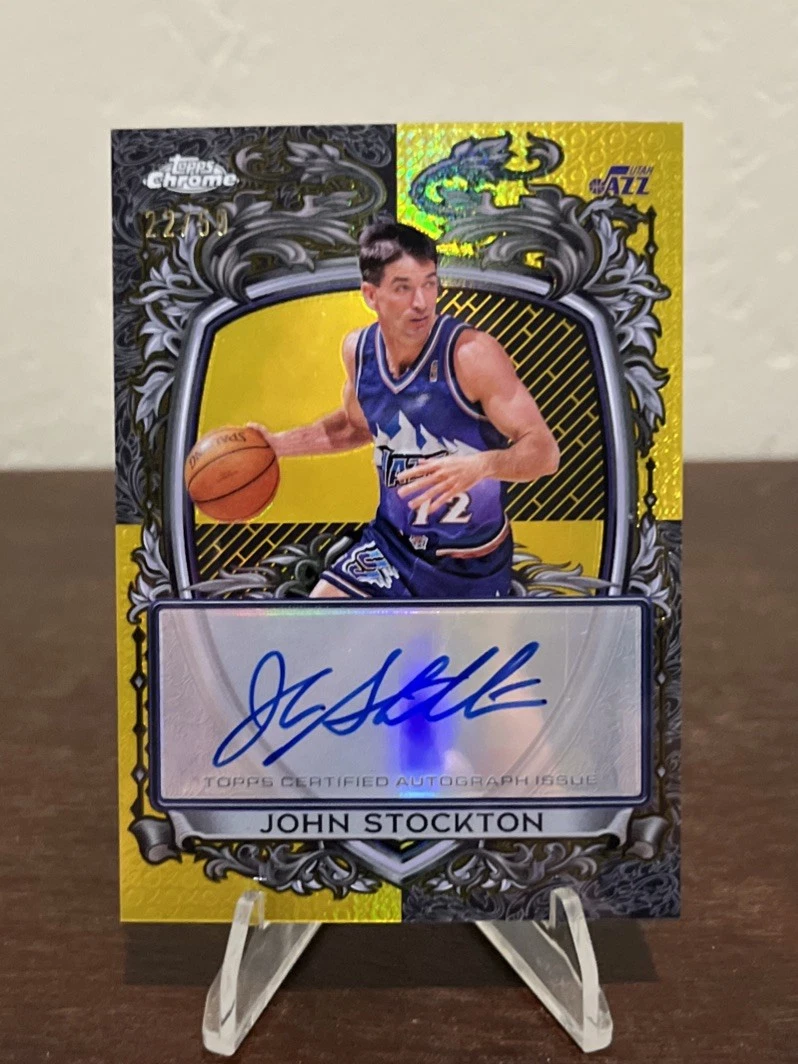 Topps John Stockton Basketball Autographed Sports Trading Cards