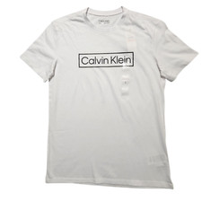 Image of Calvin Klein Men's Short Sleeve Logo T-Shirt White Size Small