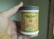 RAWLEIGH'S MUSTARD OINTMENT FREEPORT,ILL 100 YR OLD MILKGLASS MEDICINE JAR