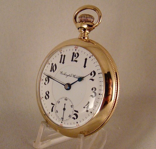 ILLINOIS "LAFAYETTE" 24j 14k GOLD FILLED OPEN FACE 18s RAILROAD POCKET WATCH - Picture 4 of 12