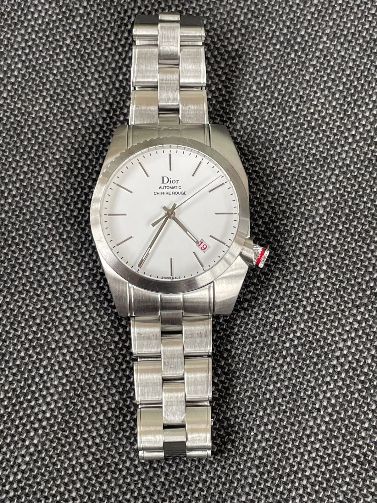 Christian Dior Chiffre Rouge CD084510 Automatic White Dial Bracelet Mens Watch