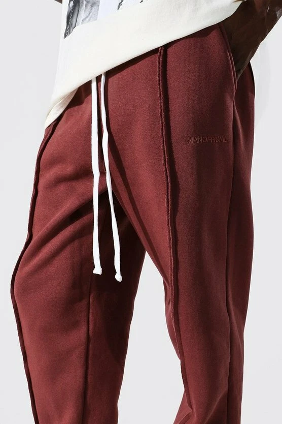 NWT Men's Man MEDIUM & LARGE Brown Loose Fit Split Hem Joggers