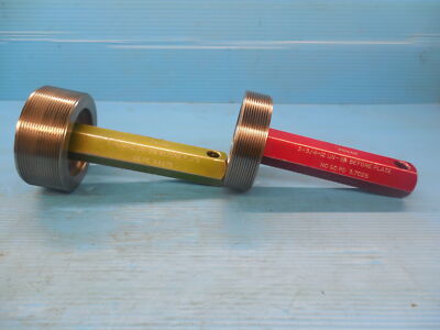 3 3/4 12 UN 3B BEFORE PLATE THREAD PLUG GAGES 3.75 GO NO GO PDS 3.6975 & 3.7026