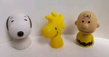 Peanuts Charlie Brown, Snoopy, Woodstock 3 Finger Puppets Soft PVC Bath Time Fun