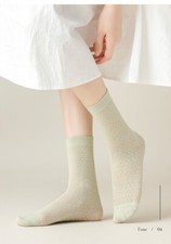 5 Pairs of summer ladies solid color breathable deodorant cotton stockings