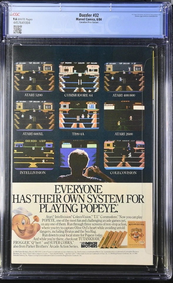 Dazzler #32 1984 CANADIAN Variant Price Only 1 Census Sienkiewicz Cover CGC 9.6 - Image 3 of 4