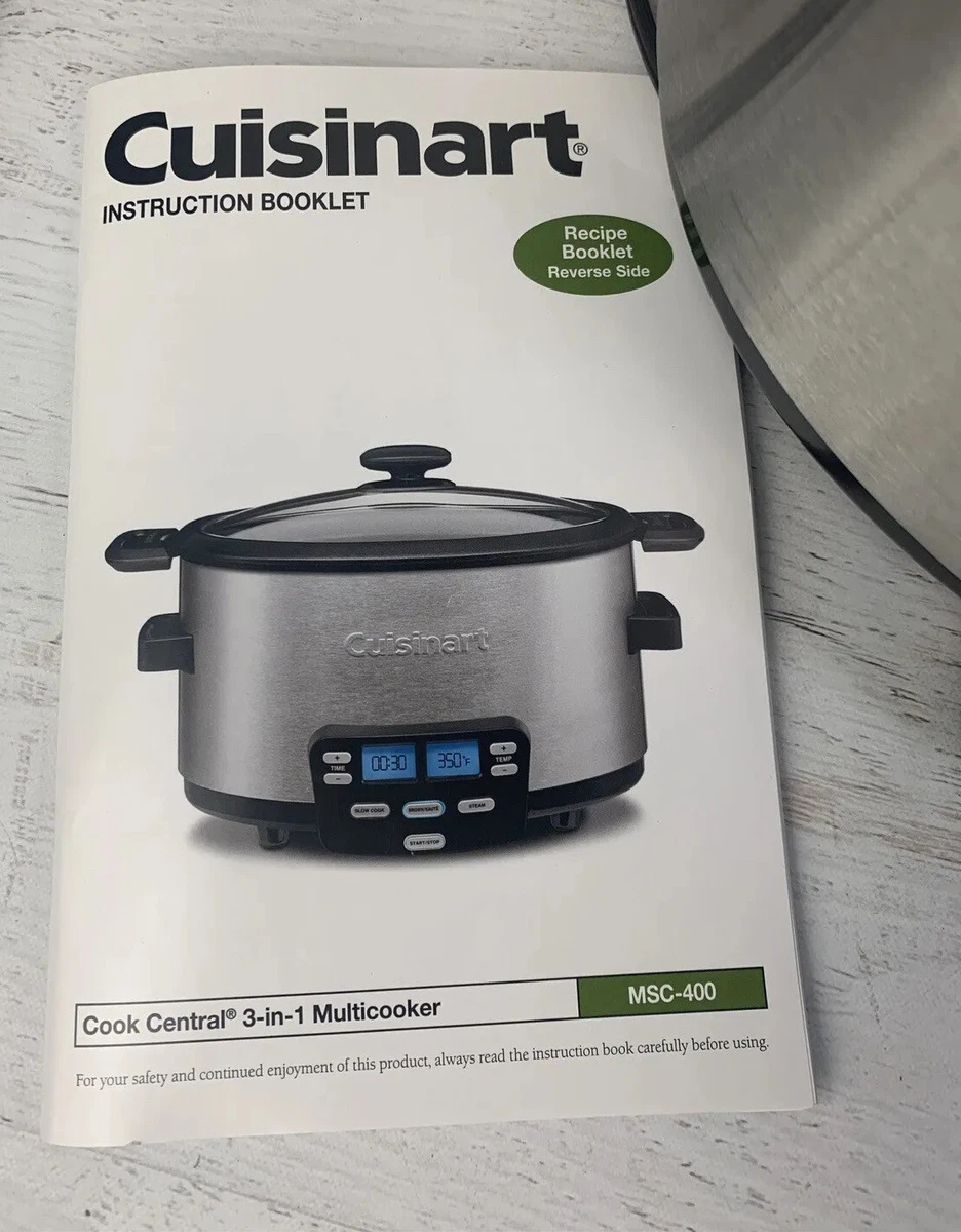 Cuisinart MSC-400 3-In-1 Cook Central 4-Quart Multi-Cooker: Slow Cooker,  Brown/Saute, Steamer, Silver