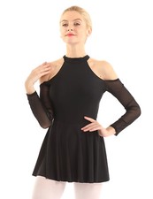 Adult Women's Ballet Leotard Gymnastics Dress Long Sleeves Dance wear Costume