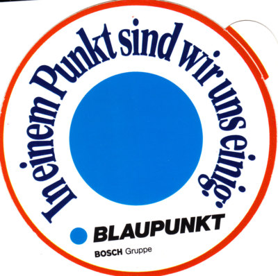Aufkleber / Sticker In einem Punk sind wir uns einig Blaupunkt BOSCH Gruppe