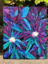 Acrylic Painting Bilder 40*50cm, Flower painting, Original Painting,cannabis