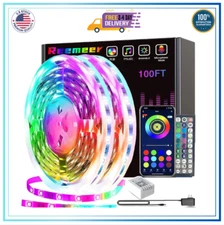 100ft LED Strip Lights (2 Rolls of 50ft), RGB, APP Control, Music Sync