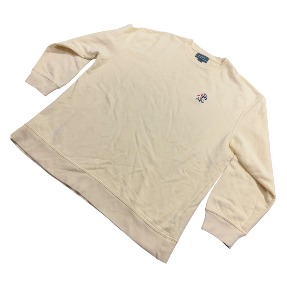 Sudadera para mujer Lauren Ralph Lauren Lg amarilla logotipo ancla 100 % algodón térmica Foto 2 de 4