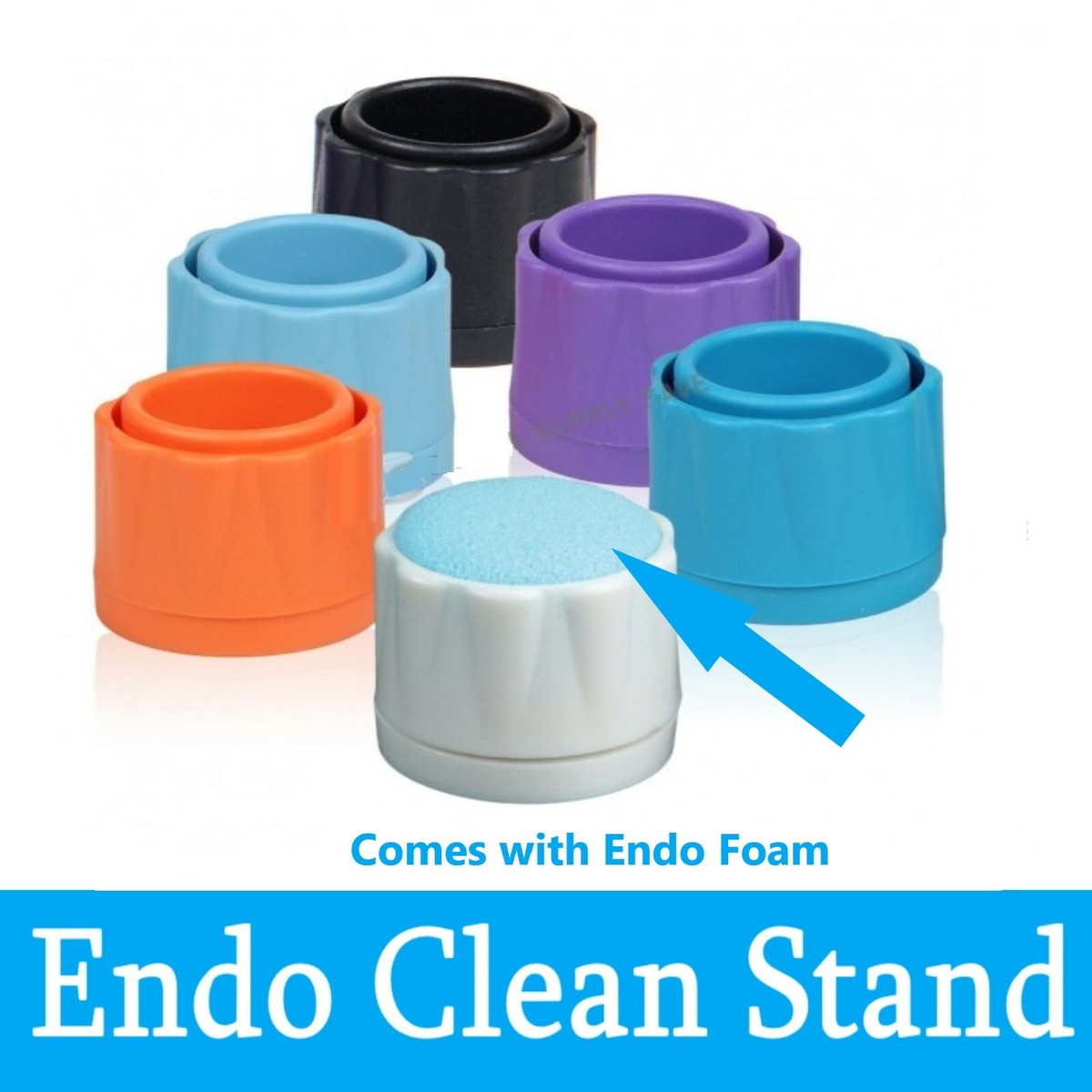 2-Pack Endo Foam Sponges With 40mm Ruler – Dental Root Canal File Holder Organizer For Reamers, Aluminum Base, Blue & Purple
