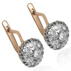 European Style 14k Solid Rose & White Gold Genuine H SI2  Diamond Earrings — photo 2