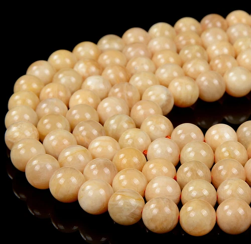 Natural Yellow Feldspar Sunstone Grd AA Round 6MM 7MM 8MM 9MM 10MM Beads (D315) - Picture 1 of 3