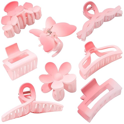 Viral Frasier Sterling Shell Pink Hair Claw Clips Set Neon Strawberry Hair Claw – centinelle main image 4
