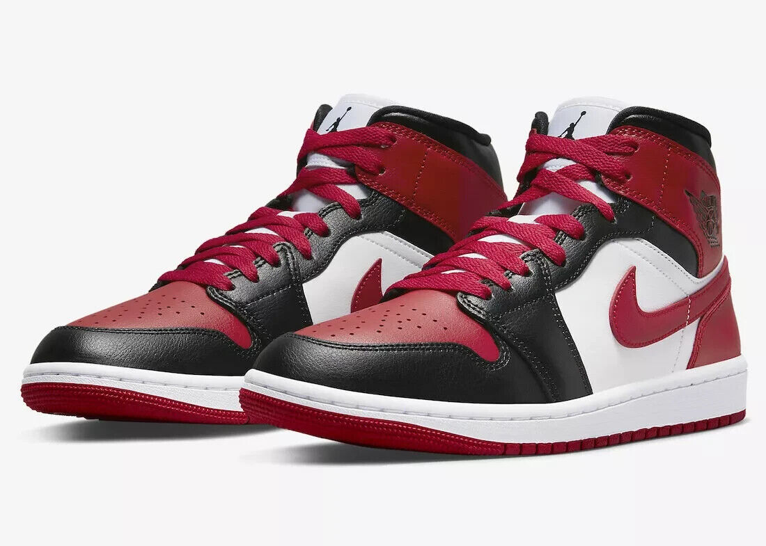 Nike Women's Air Jordan 1 Mid Alternate Bred Toe BQ6472-079 Nike Women's Air Jordan 1 Mid Alternate Bred Toe BQ6472-079