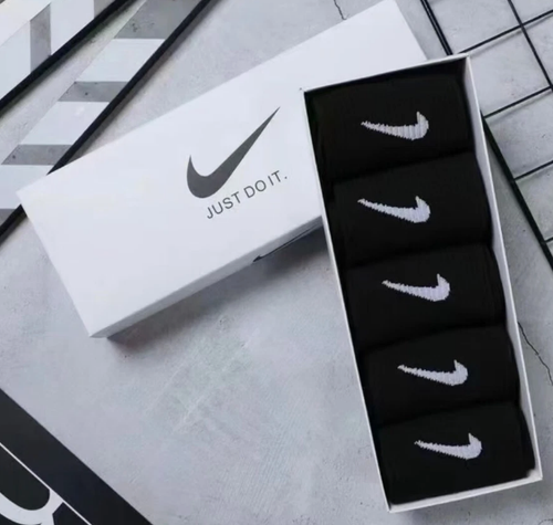 Nike Socks 5 Pairs Pack Sports Socks Mens Women Mid-Tube Cotton Socks - Picture 3 of 8