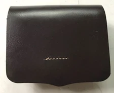 CIVIL WAR US CSA PISTOL REVOLVER AMMO BOX WITH WOODEN BLOCK- BLACK LEATHER 