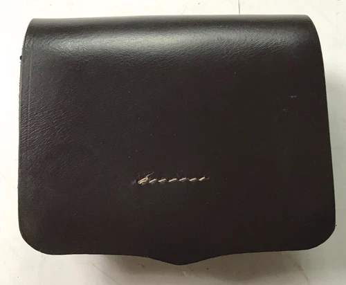 CIVIL WAR US CSA PISTOL REVOLVER AMMO BOX WITH WOODEN BLOCK- BLACK LEATHER