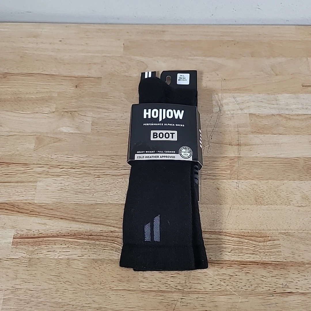 NEW 1 pr Hollow Performance Alpaca Boot Socks Black Size XL M 13.5 - 15