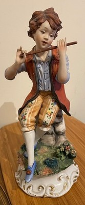 CAPODIMONTE - Junge mit Flöte von Zanella - 9,5'' (24 cm)