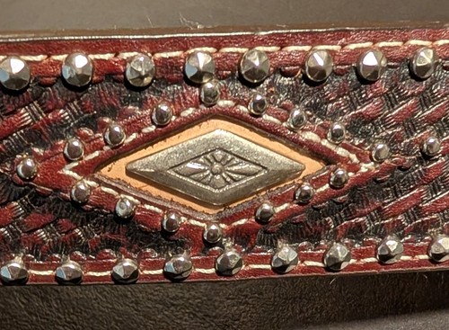 Nocona Belt Co Herren Azteken Western dunkelbraun Ledergürtel - Größe 32 - NEU - Bild 4 von 14