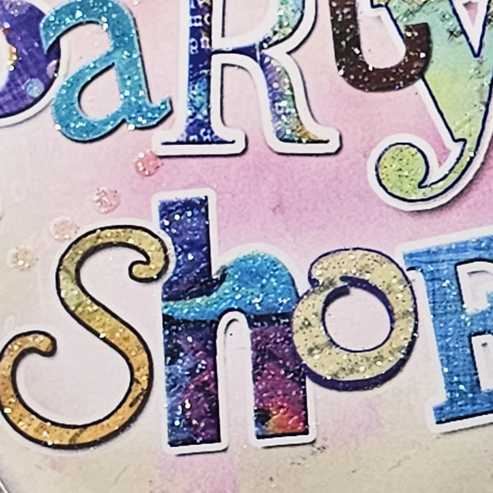 Leanin Tree Birthday Greeting Card Pink Shoe Party Glitter Floral 3D Foam - Image 3 of 4