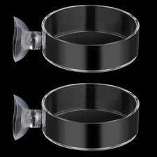 60mm Fish Tank Feeder Dish Aquarium Shrimp Feeder Dish with Suction Clear Fis...