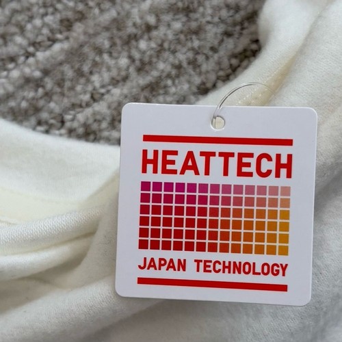 Camiseta Uniqlo Heattech polar cuello redondo manga larga para mujer talla pequeña blanco roto - Imagen 7 de 8