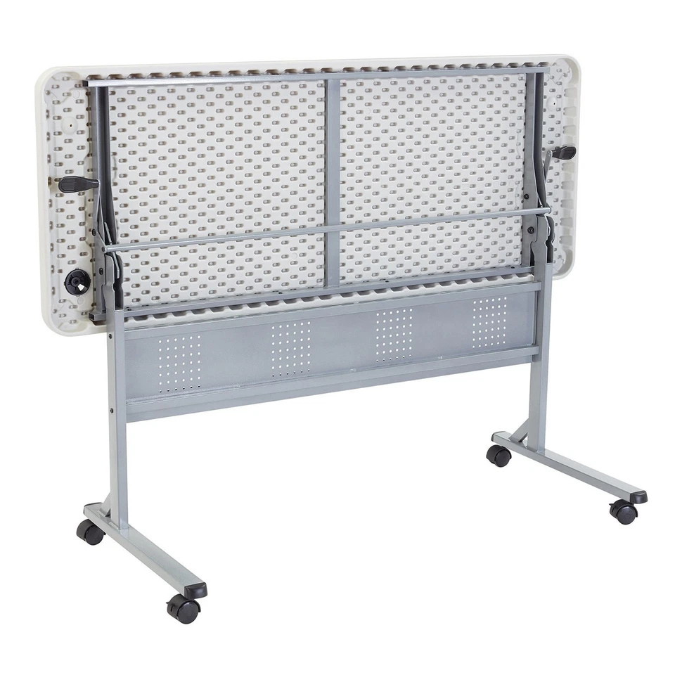 Mesa de treinamento dobrável moldada por sopro cinza 72 x 24" - Imagem 3 de 4