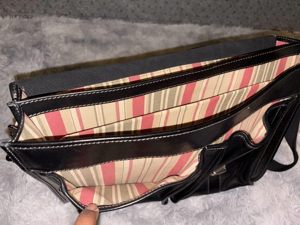 Bolso Mensajero Floto Firenze Cuero Negro Hebilla Correa Hecho en Italia Foto 4 de 4