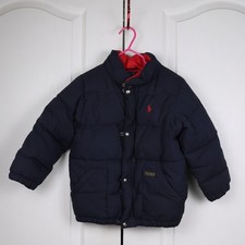 Polo Ralph Lauren Kids Navy Blue Quilted Puffer Jacket Down Blend Coat Size 4