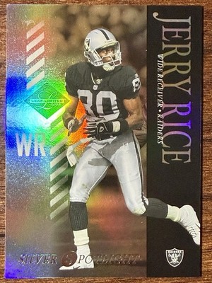 2003 Leaf Limited Jerry Rice #'d /75 Silver Spotlight #71 Raiders Color Match SP