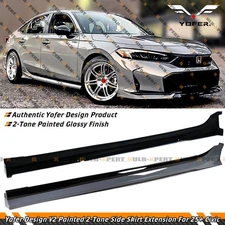 For 2025-2026 Honda Civic Yofer V2 Urban Gray Pearl 2 Toned Side Skirt Extension