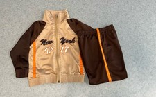 VTG Voit Brown Tan Orange Embroidered  New York No 17  Toddler Tracksuit  3T