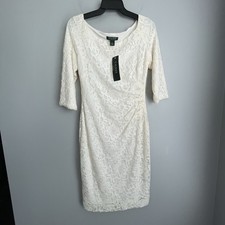 NWT $174 Ralph Lauren Womens Size 6 Warm White Sequin Lace Evening Dress Wedding