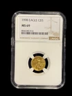 1998 American Gold Eagle $5 Tenth-Ounce MS 69 NGC 1/10 oz 🔥🔥🔥🔥⭐️⭐️⭐️⭐️