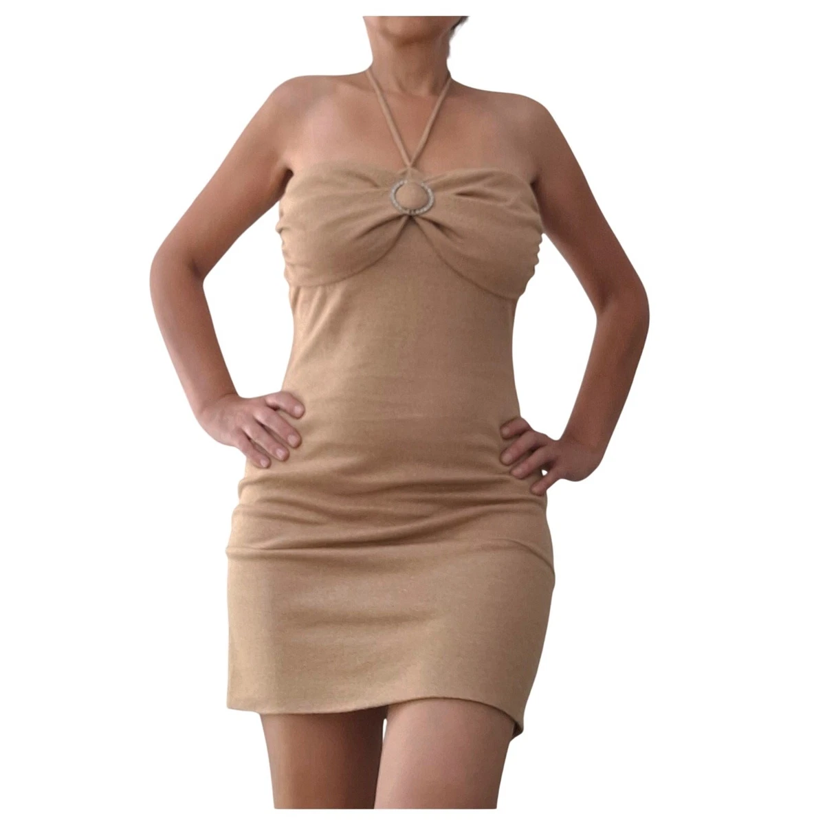 open lace back dress Kalico Halter Mini Dress Red / White Stripe