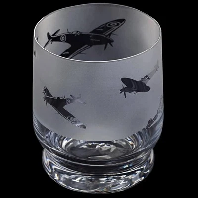 DARTINGTON CRYSTAL Dartington Aspect Spitfire Plane Tumbler Glass 350ml