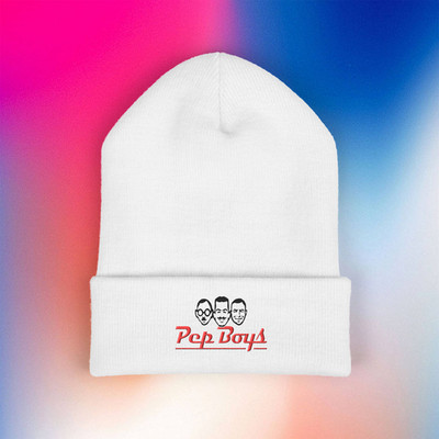 PEP BOYS Automotive Service Tires Adult Winter White Classic Beanie Hat