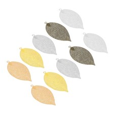 Leaf Pendants, 10 Pack Metal Leaf Beads Leaves Charm Mesh Style 2